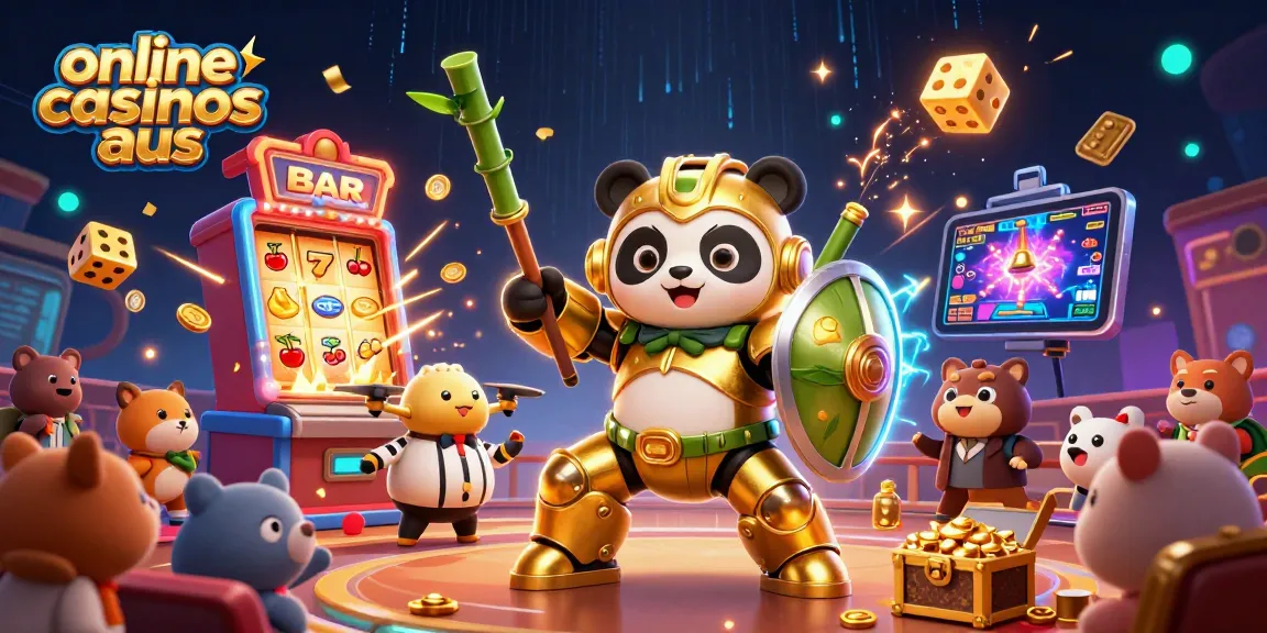 Engage with vibrant online casinos aus scenes featuring exciting slot machines and animated characters.